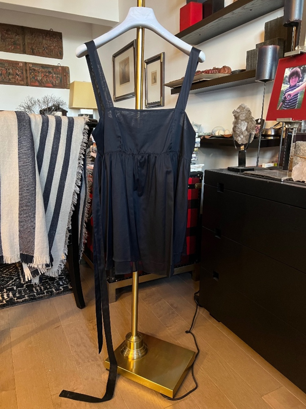 NWT Burberry Black Open Shoulder Sleeveless Top With Ties. - Picture 2 of 12